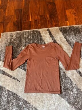 wild fable Long Sleeve Crewneck Top - Rust